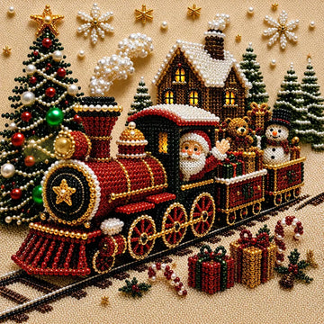 🧘Cozy & Creative-💎 Christmas Pearl Diamond Art Kit With Display Frame