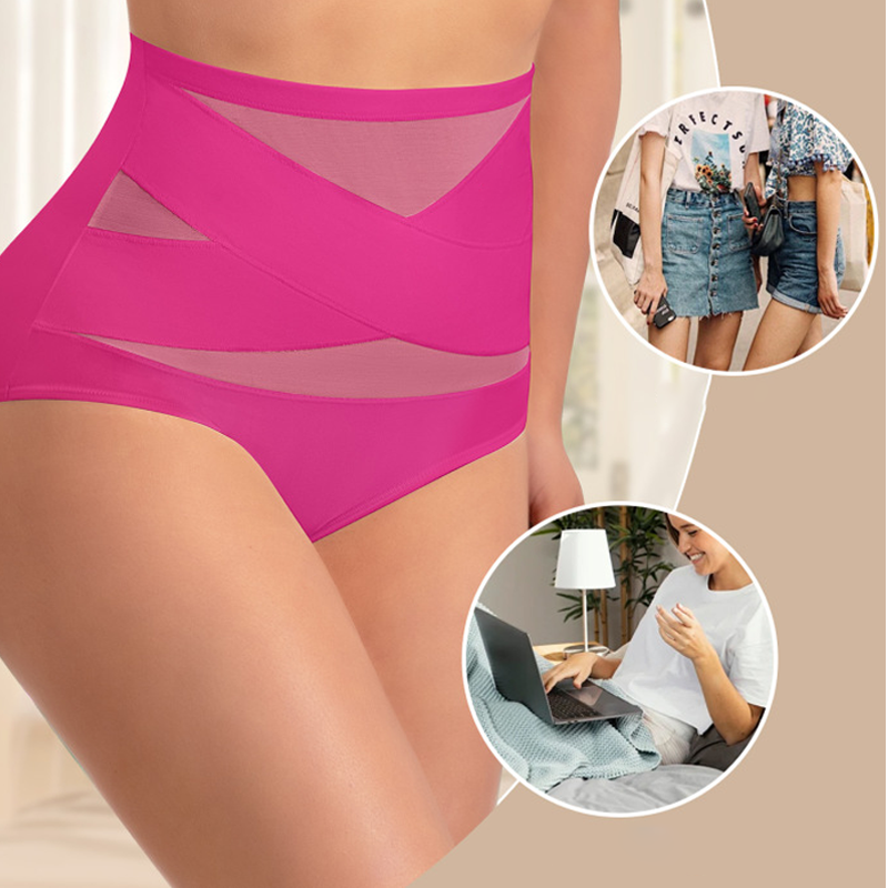 ✨Plus-Size High-Waist Cross Tummy Control Panties