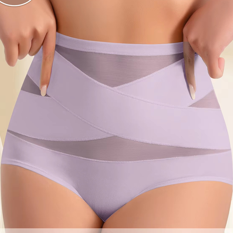 ✨Plus-Size High-Waist Cross Tummy Control Panties