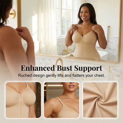 🥰 Women's Shapewear: Tummy-Control Bodysuit. Features a zippered design, comfortable and ultra-stretchy fabric for an adjustable fit, and breathable mesh panels for all-day comfort.