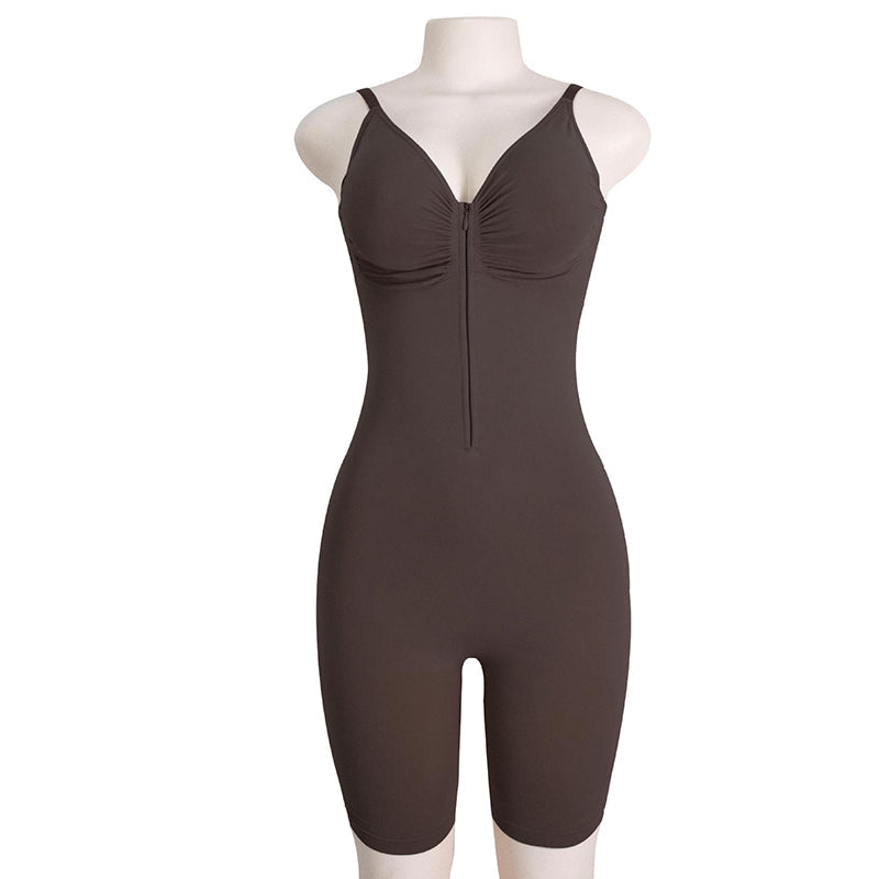 🥰 Women's Shapewear: Tummy-Control Bodysuit. Features a zippered design, comfortable and ultra-stretchy fabric for an adjustable fit, and breathable mesh panels for all-day comfort.