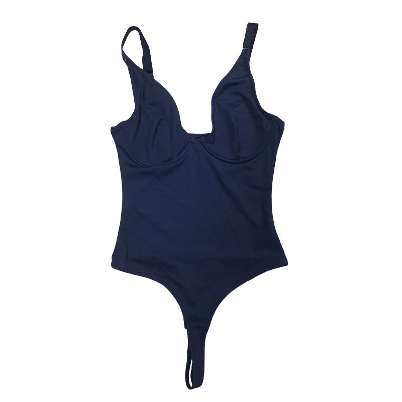 Solid Color Breathable Tummy Control Bodysuit