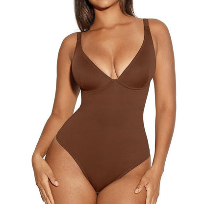 Solid Color Breathable Tummy Control Bodysuit