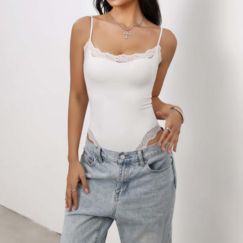 Slimming Lace Spaghetti Bodysuit